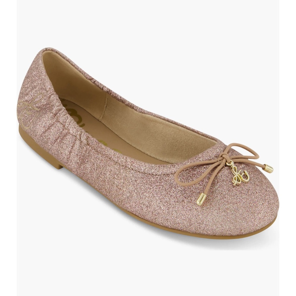 Sam Edelman Rose Gold Glitter Kids' Felicia Flex Ballet Flat